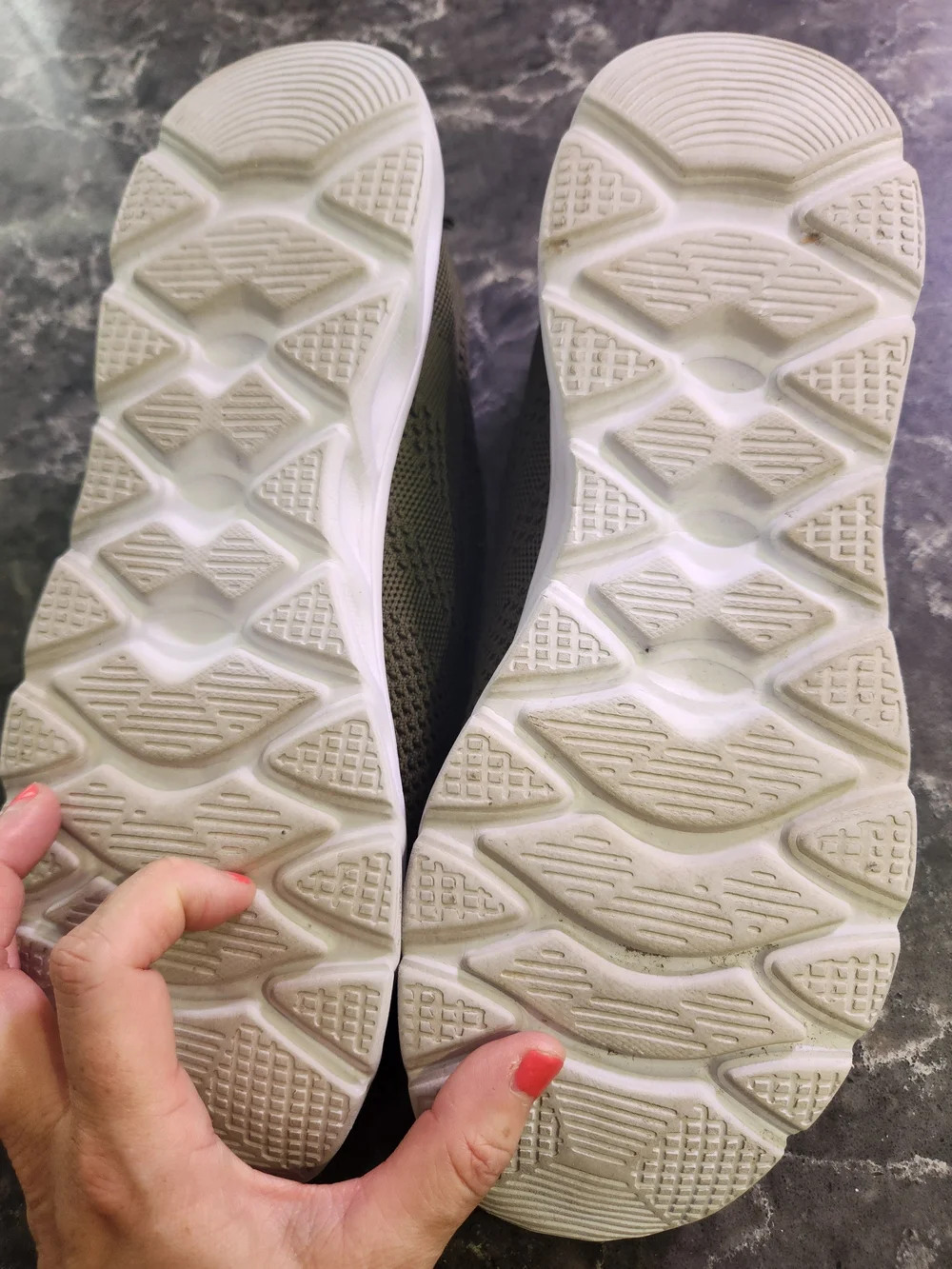 SHEIN Olive Green Knit Lace-Up Athletic Sneakers